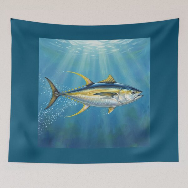 Item preview, Yellowfin Tuna Illustration – Saltwater Legends Fishing Art designed and sold by Northbound Trail.