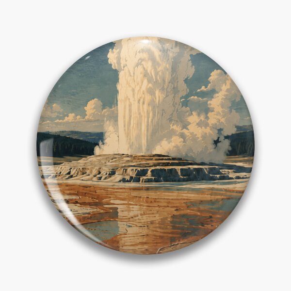 Item preview, Yellowstone National Park Vintage Poster – Old Faithful Geyser Travel Art designed and sold by Watchyyy.
