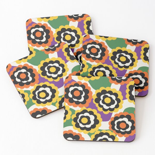 Item preview, Joyful Retro Pop Garden in Yellow and Orange designed and sold by Deutschic.