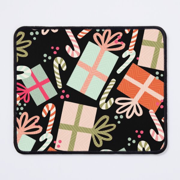 Item preview, Christmas gifts and candy canes on black background  designed and sold by studioaudrea.