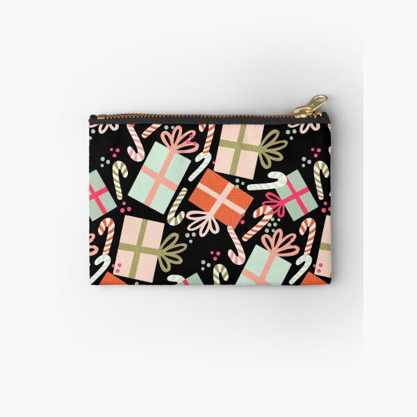 Item preview, Christmas gifts and candy canes on black background  designed and sold by studioaudrea.