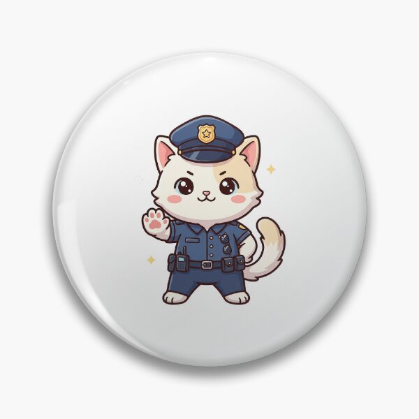 Item preview, Kawaii Cat Police Officer On Duty designed and sold by HoopeStylee.