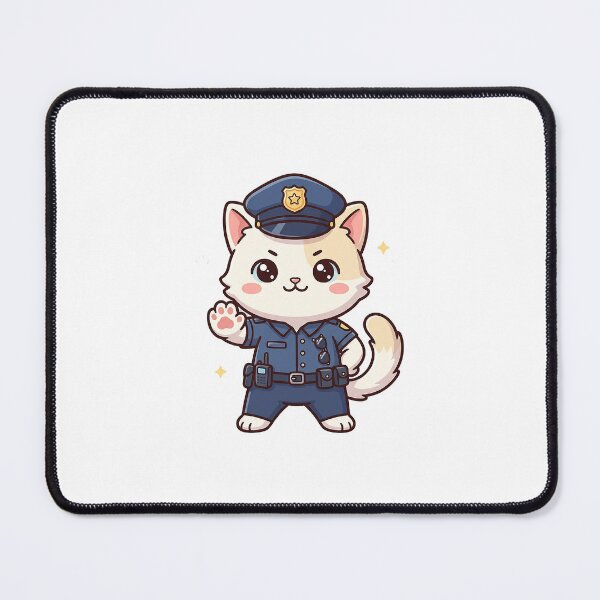 Item preview, Kawaii Cat Police Officer On Duty designed and sold by HoopeStylee.