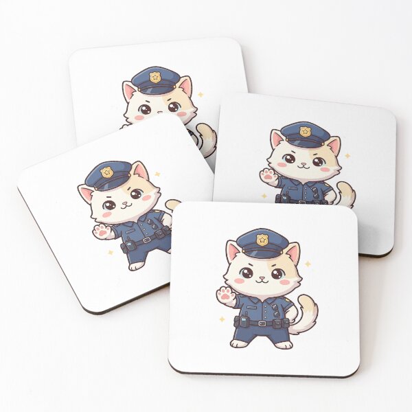 Item preview, Kawaii Cat Police Officer On Duty designed and sold by HoopeStylee.