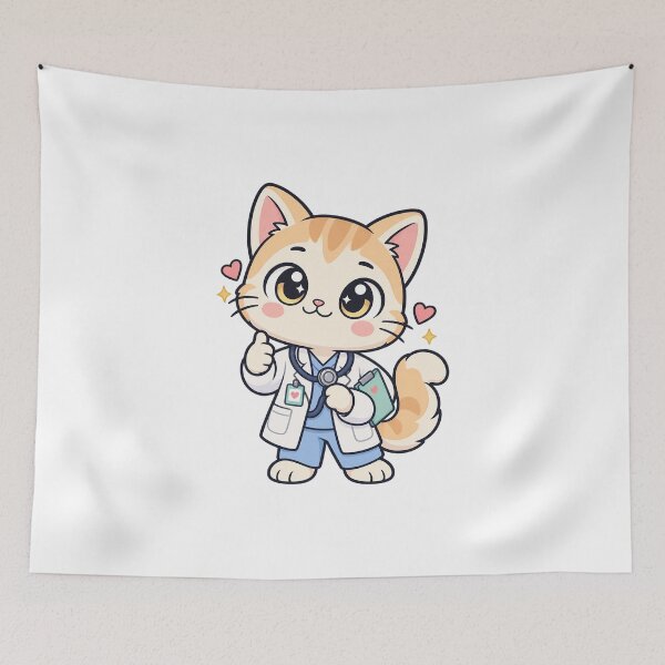 Item preview, Kawaii Cat Doctor Ready To Help designed and sold by HoopeStylee.