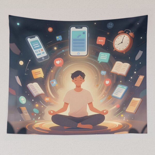 Item preview, Digital Detox Meditation in a Busy Online World designed and sold by yosmosverse .