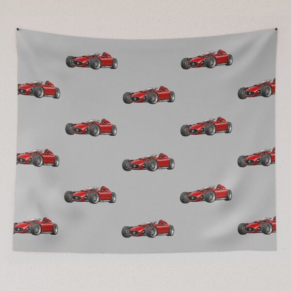 Item preview, 1955 Lancia D50 Vintage F1 Grand Prix Racing Car Illustration designed and sold by Motorline44.