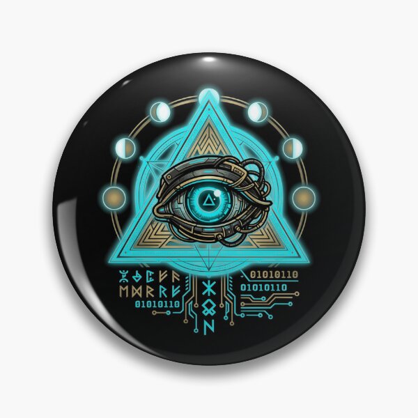 Item preview, Cyberpunk All Seeing Eye Sacred Geometry Cybernetic Occult Aesthetic designed and sold by mood-draftsman.