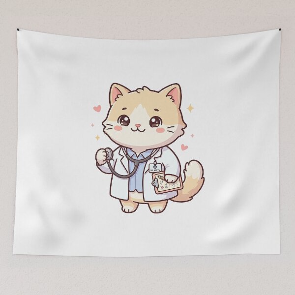 Item preview, Cute Doctor Cat With Stethoscope designed and sold by HoopeStylee.
