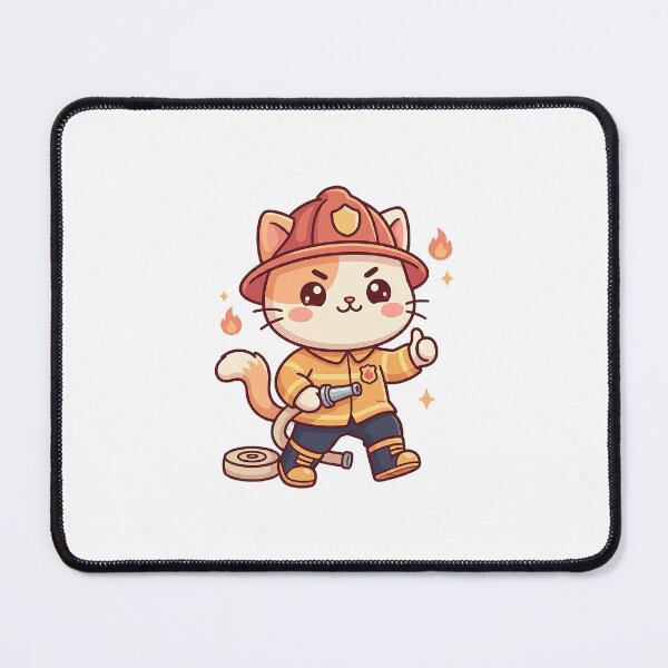 Item preview, Cute Firefighter Cat Ready To Rescue designed and sold by HoopeStylee.
