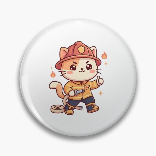 Item preview, Cute Firefighter Cat Ready To Rescue designed and sold by HoopeStylee.