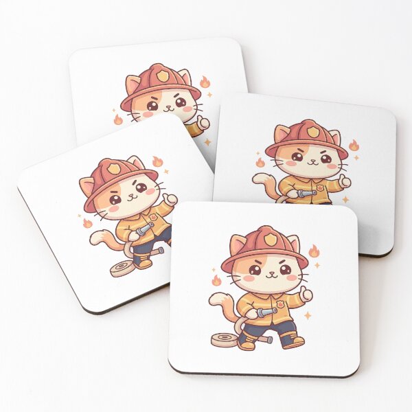 Item preview, Cute Firefighter Cat Ready To Rescue designed and sold by HoopeStylee.
