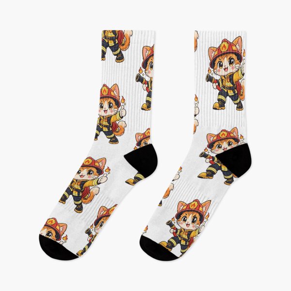 Item preview, Kawaii Cat Firefighter On Duty designed and sold by HoopeStylee.