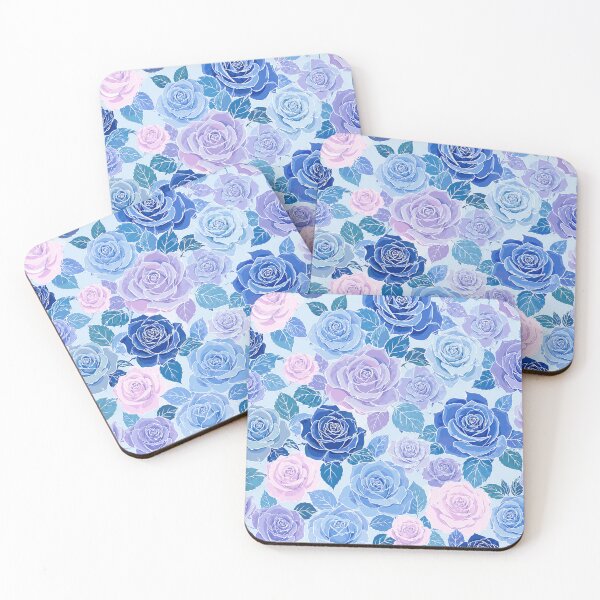 Item preview, Pastel Blue Rose Garden – Elegant Floral Pattern designed and sold by wiwiart.