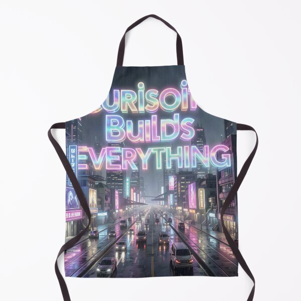 Item preview, Curiosity Builds Everything Neon City Quote designed and sold by yosmosverse .