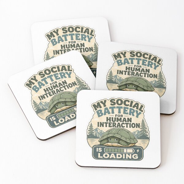 Item preview, Funny Social Battery For Human Interaction Turtle Retro Introvert Quote designed and sold by raedattia.