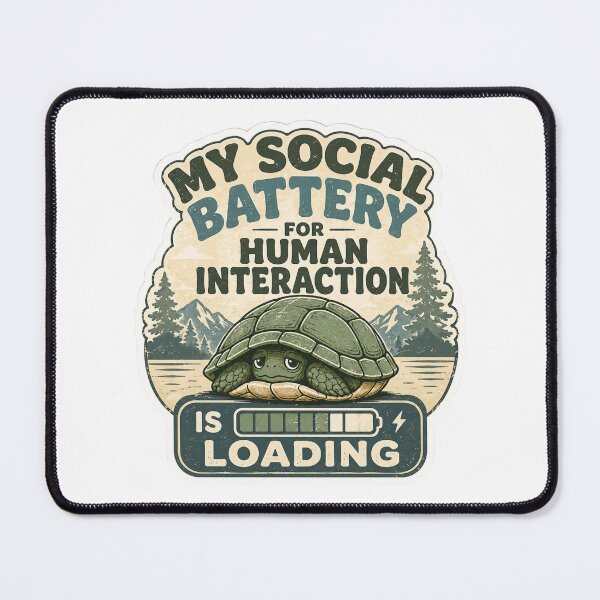 Item preview, Funny Social Battery For Human Interaction Turtle Retro Introvert Quote designed and sold by raedattia.