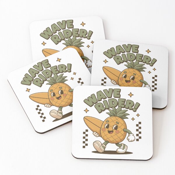 Item preview, Retro Surfer Pineapple | Vintage Wave Rider & Beach Mascot designed and sold by RiderSpoon.