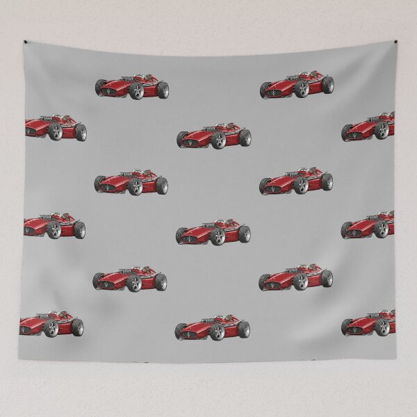 Item preview, 1957 Maserati 250F Vintage F1 Grand Prix Racing Car Illustration designed and sold by Motorline44.