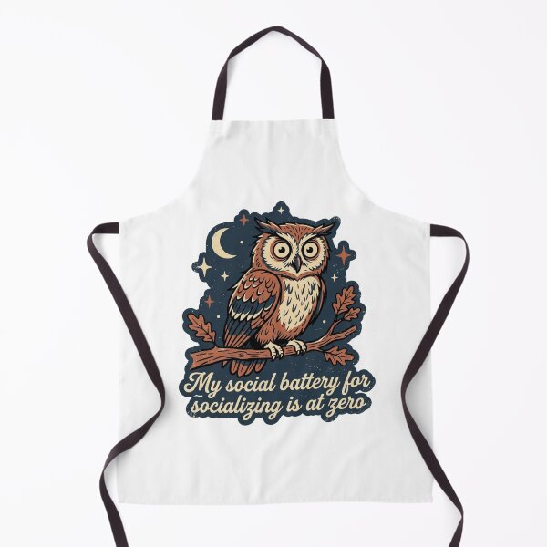 Item preview, Social Battery For Socializing Is At Zero Funny Owl Retro Introvert Quote designed and sold by raedattia.