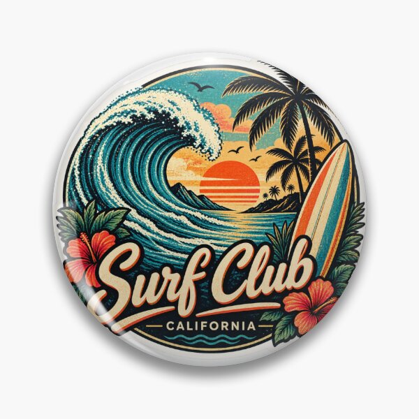 Item preview, Vintage Surf Club California Retro Sticker designed and sold by Lumvero.