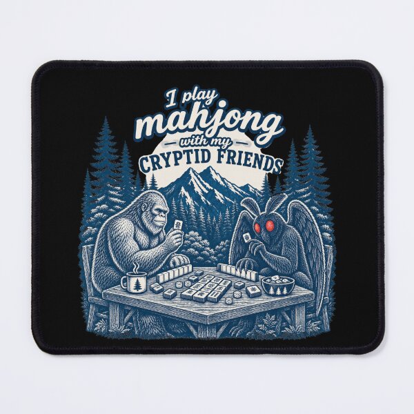 Item preview, I play mahjong with my cryptid friends designed and sold by BigfeetLittlepaws.