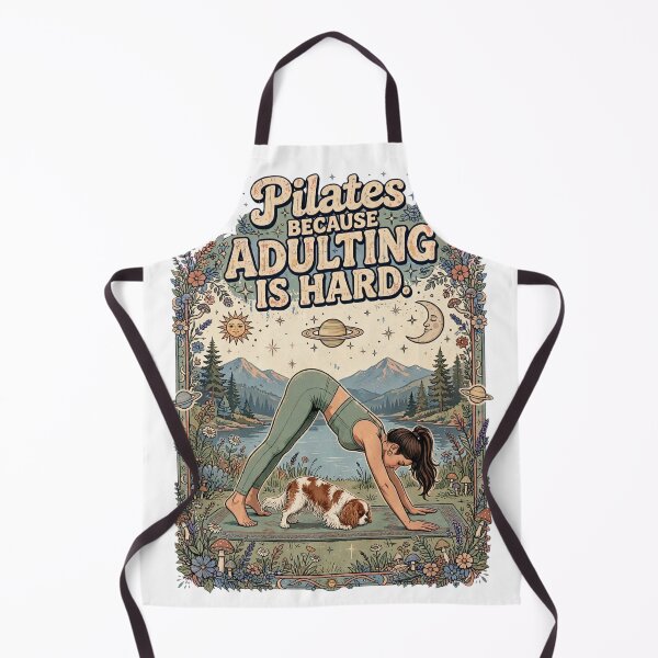 Item preview, Pilates Because Adulting Is Hard - Funny Cavalier King Charles Spaniel Yoga designed and sold by Neurospicy Trolls.