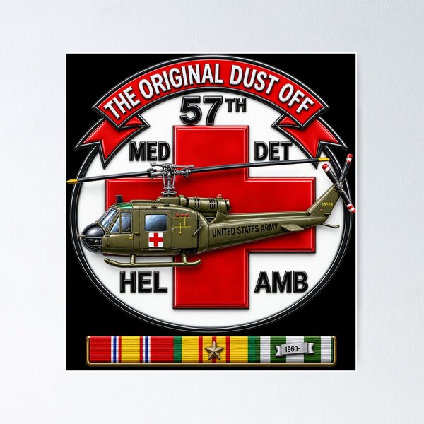 Item preview, Army - 57th Medical Co - Original Dustoff - Vietnam w VN SVC- 3D - Enhanced designed and sold by Military Insignia Products.