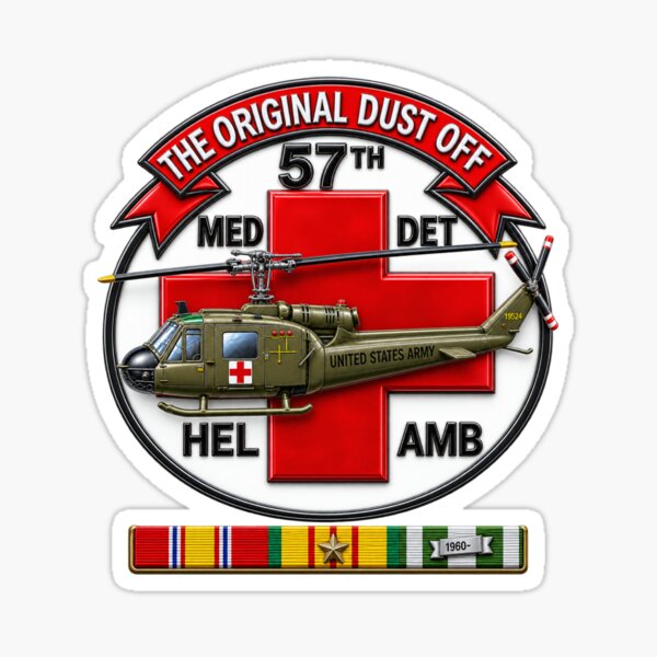 Item preview, Army - 57th Medical Co - Original Dustoff - Vietnam w VN SVC- 3D - Enhanced designed and sold by Military Insignia Products.