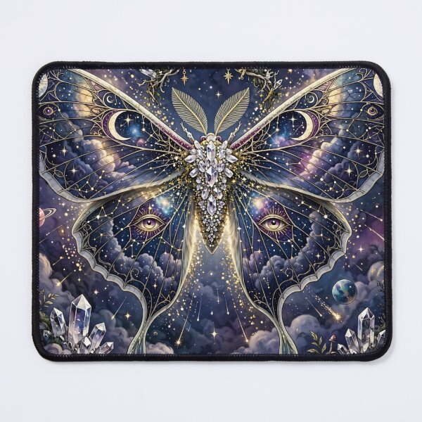 Item preview, Luna Moth Queen - Crystal Celestial Moth with Galaxy Stained Glass Wings designed and sold by Luminebo.