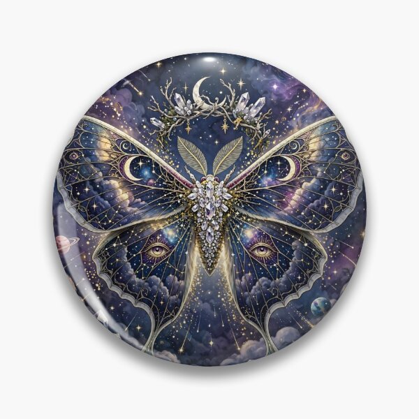 Item preview, Luna Moth Queen - Crystal Celestial Moth with Galaxy Stained Glass Wings designed and sold by Luminebo.