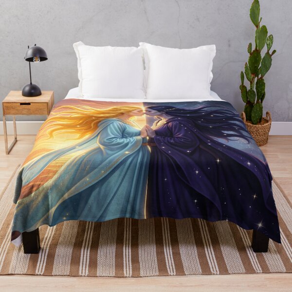 Item preview, Sun and Moon Sisters Day and Night Fantasy Art designed and sold by yosmosverse .