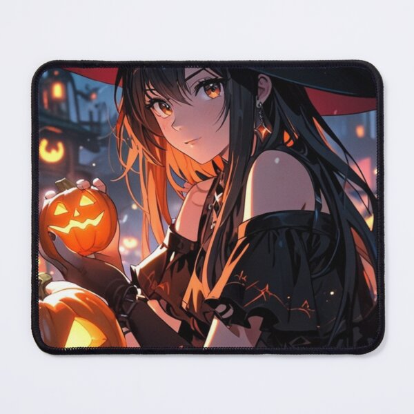 Item preview, Cute Halloween Witch Anime Girl With Pumpkin – Spooky Anime Art designed and sold by AnimDream .