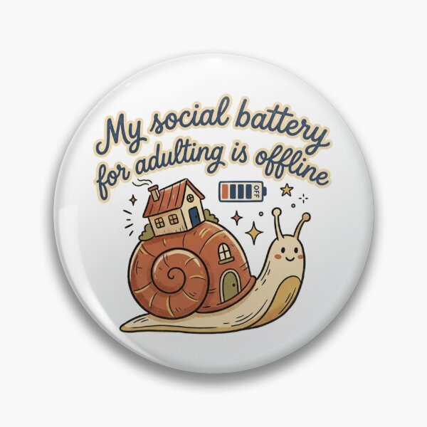 Item preview, Funny Social Battery For Adulting Is Offline Snail Retro Introvert Quote designed and sold by raedattia.