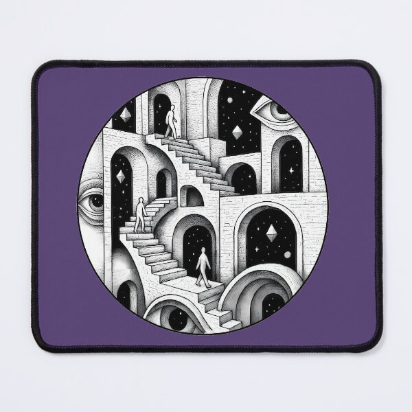 Item preview, Surreal Staircase Optical Illusion - Impossible Architecture Circle Art designed and sold by NexxaStoree.