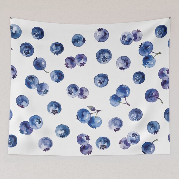 Item preview, Wild Maine Blueberries Watercolor Pattern designed and sold by katelizspra.