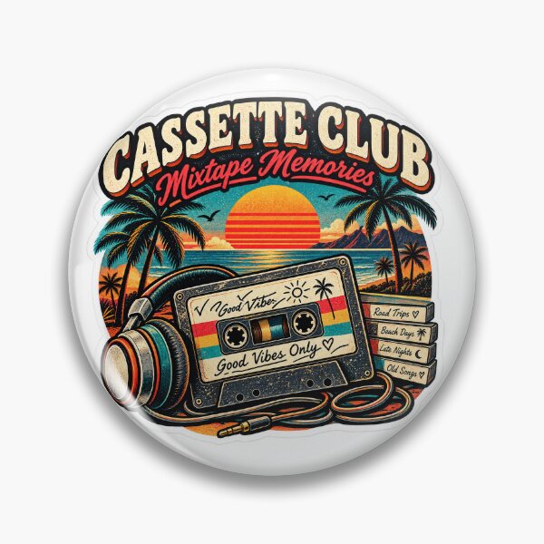 Item preview, Vintage Cassette Club Mixtape Memories Retro Sticker designed and sold by Lumvero.
