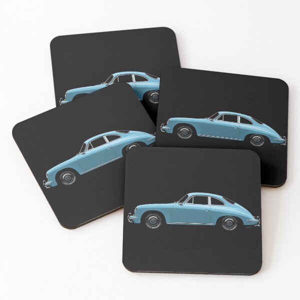 Item preview, Blue Porsche 356 side illustration designed and sold by blackdogshop.