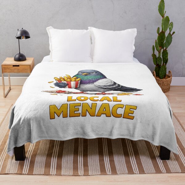 Item preview, Local Menace Funny Pigeon Fries Urban Bird Humor Design. designed and sold by The-T-In-Retro.