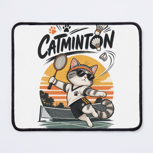 Item preview, Cool Cat Badminton Smash Champion designed and sold by BrahimiGraphics.