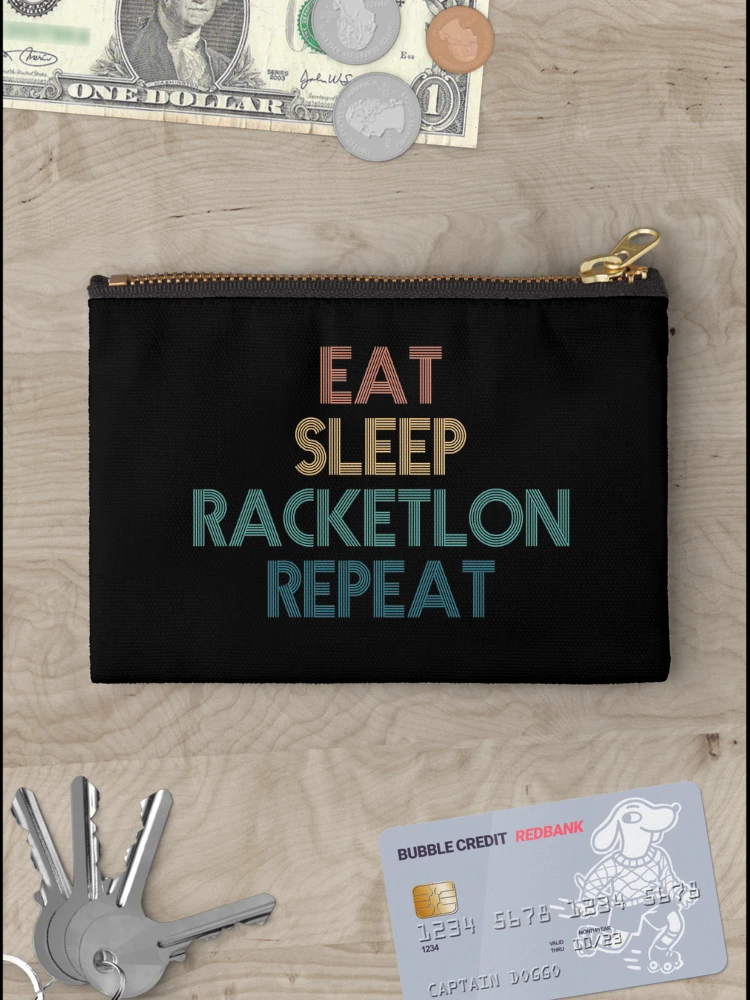 Thumbnail 3 of 4, Zipper Pouch, Eat Sleep Racketlon Repeat - Gift For Racketlon Fans designed and sold by kindxinn.