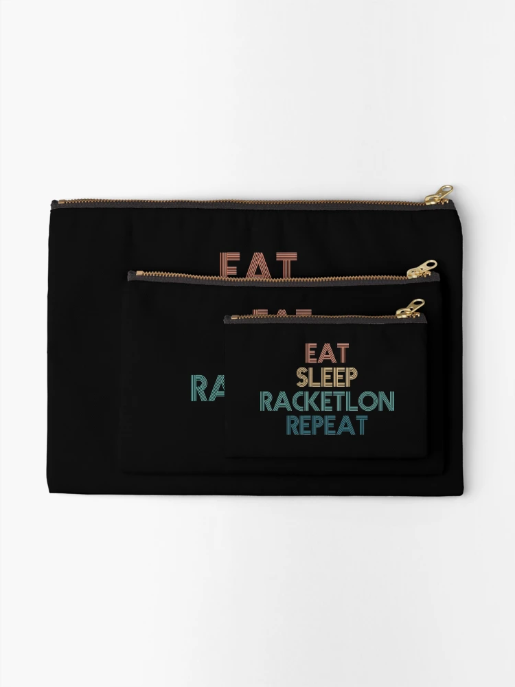 Thumbnail 2 of 4, Zipper Pouch, Eat Sleep Racketlon Repeat - Gift For Racketlon Fans designed and sold by kindxinn.