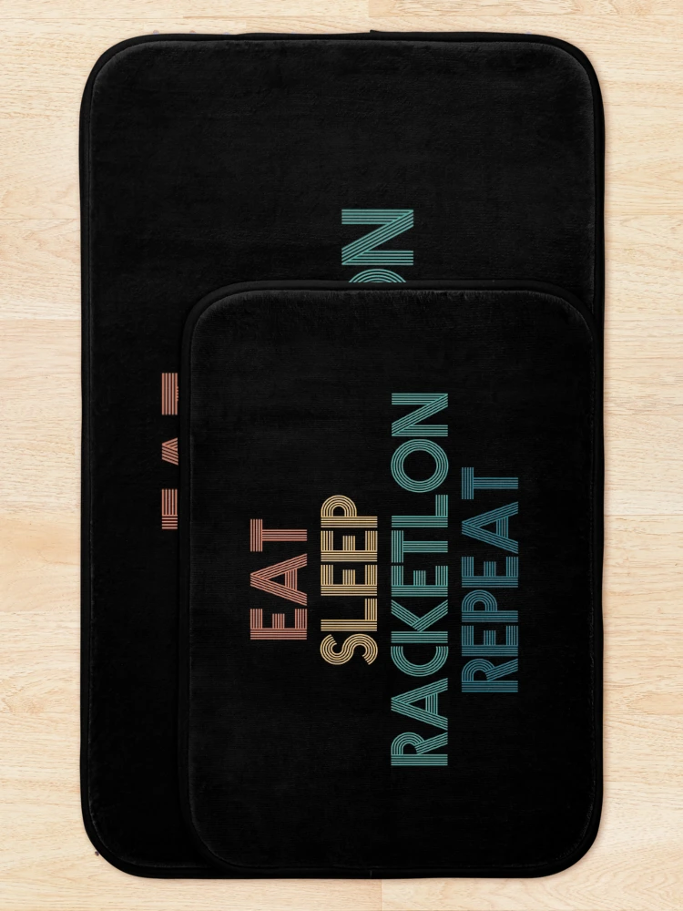 Thumbnail 5 of 6, Bath Mat, Eat Sleep Racketlon Repeat - Gift For Racketlon Fans designed and sold by kindxinn.