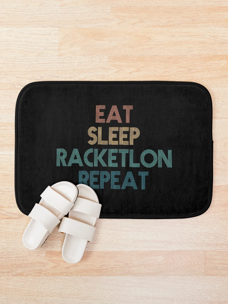 Thumbnail 1 of 6, Bath Mat, Eat Sleep Racketlon Repeat - Gift For Racketlon Fans designed and sold by kindxinn.