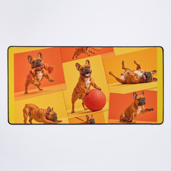 Item preview, Play Hard – Orange Frenchie Fun Collage designed and sold by Mario  Rojas.