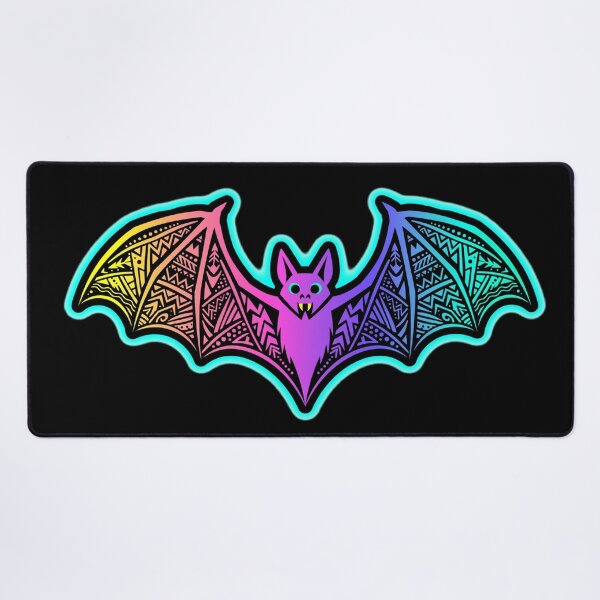 Item preview, Rainbow Neon Bat Sticker – Tribal Geometric Wings Design designed and sold by ExploreAura Studio.