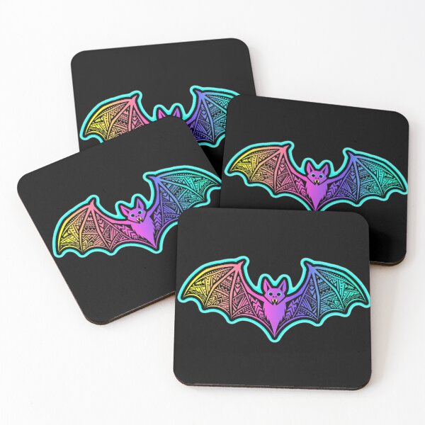 Item preview, Rainbow Neon Bat Sticker – Tribal Geometric Wings Design designed and sold by ExploreAura Studio.