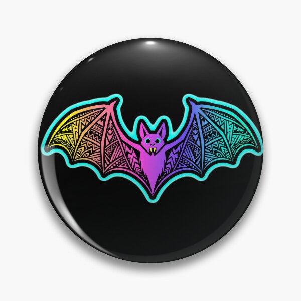Item preview, Rainbow Neon Bat Sticker – Tribal Geometric Wings Design designed and sold by ExploreAura Studio.