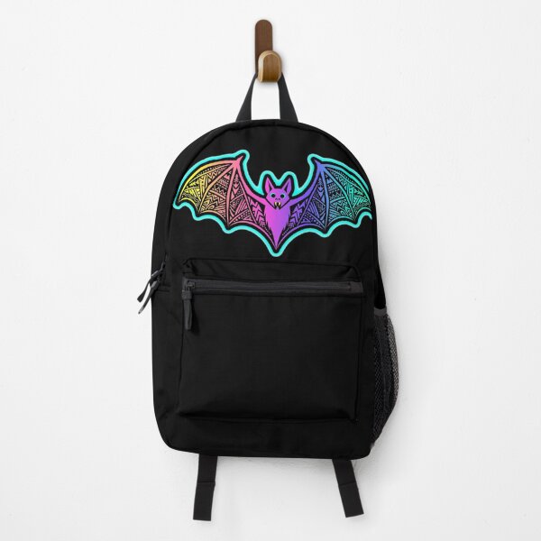 Item preview, Rainbow Neon Bat Sticker – Tribal Geometric Wings Design designed and sold by ExploreAura Studio.