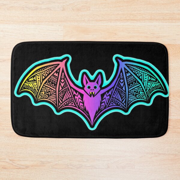 Item preview, Rainbow Neon Bat Sticker – Tribal Geometric Wings Design designed and sold by ExploreAura Studio.
